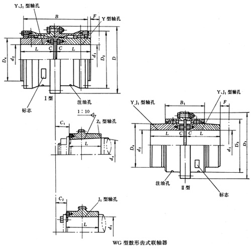 WG型鼓形齒式聯(lián)軸器圖紙