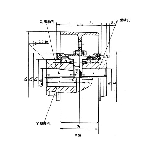 帶制動輪鼓形齒式聯(lián)軸器圖紙