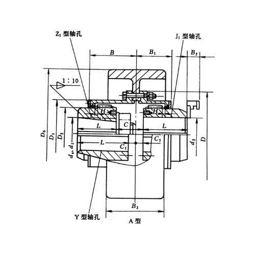 NGCL型帶制動輪鼓形齒式聯(lián)軸器圖紙
