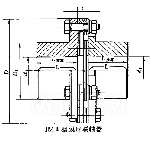 JMII型彈性膜片聯(lián)軸器圖紙