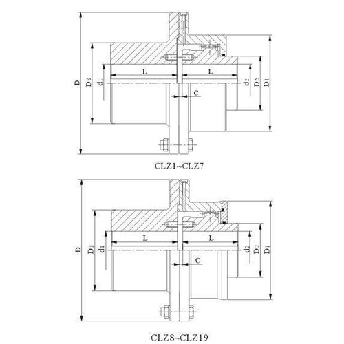 CLZ型齒式聯(lián)軸器圖紙