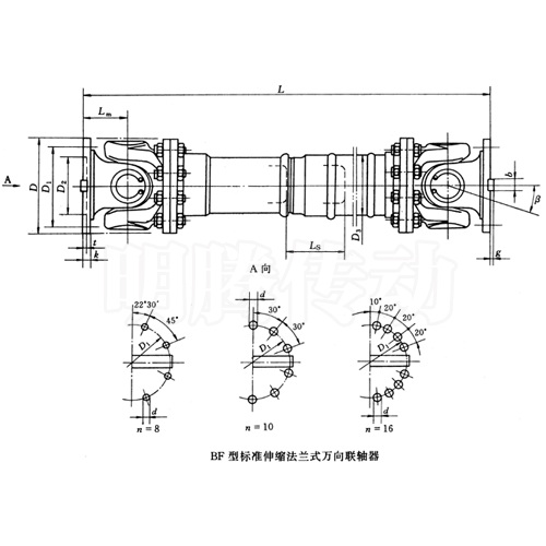 SWC-CH型長(zhǎng)伸縮焊接式萬(wàn)向聯(lián)軸器圖紙